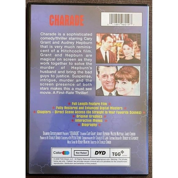 Charade (DVD, 2001, Widescreen) Audrey Hepburn, Cary Grant - Picture 2 of 4